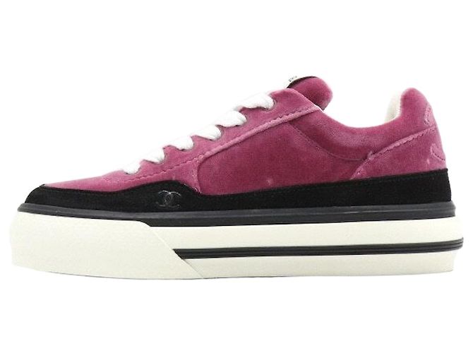Chanel Sapatilhas de camurça aveludada para mulher Roxo