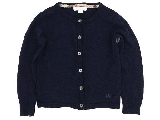 Burberry Junior Langarm-Cardigan Blau