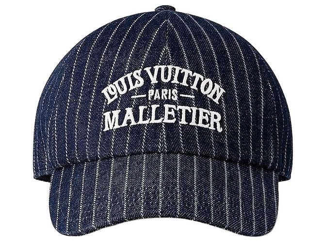 Louis Vuitton Boné Denim Stripes Navy Azul