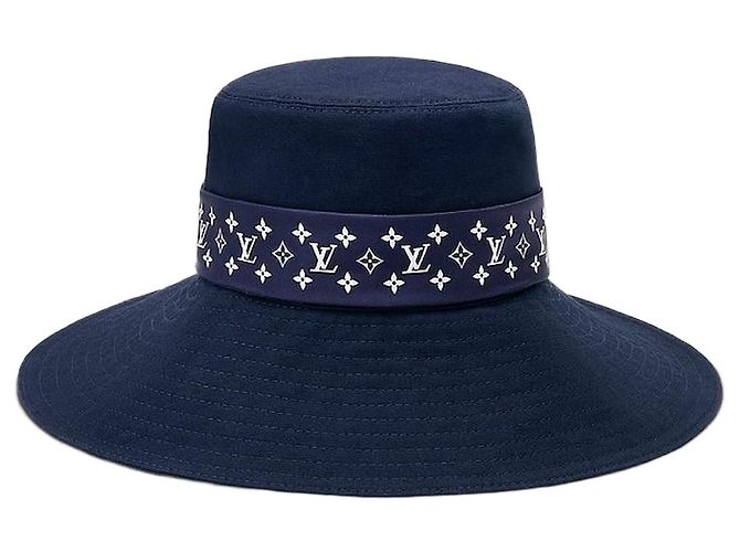 Louis Vuitton Cappello Capeline Monogram Silhouette Navy Blue Panno