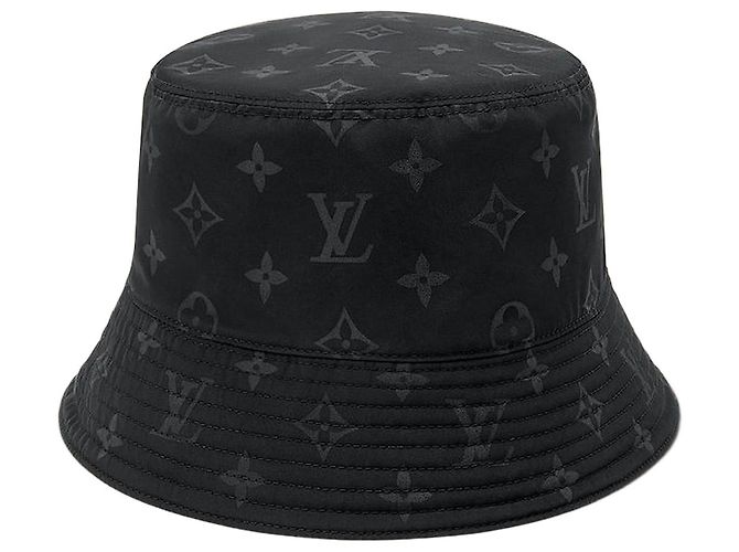Louis Vuitton Monogram Blast Bucket Hat Black Schwarz Tuch