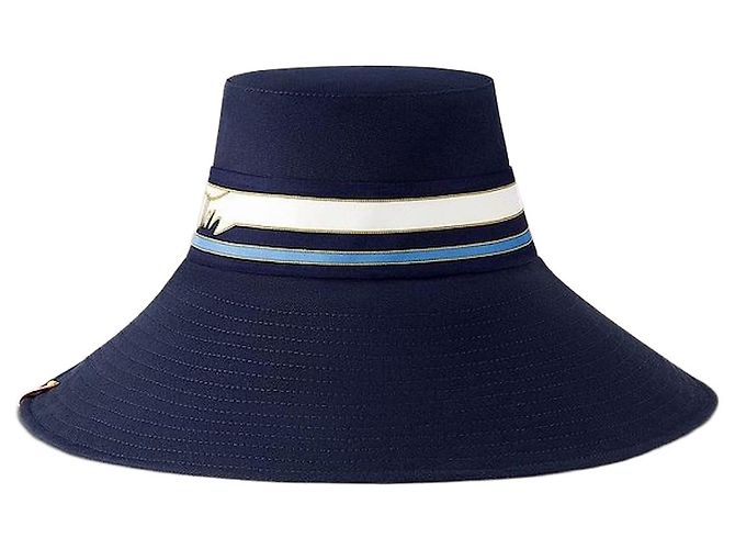 Louis Vuitton Stripe Bucket Hat Navy Blue