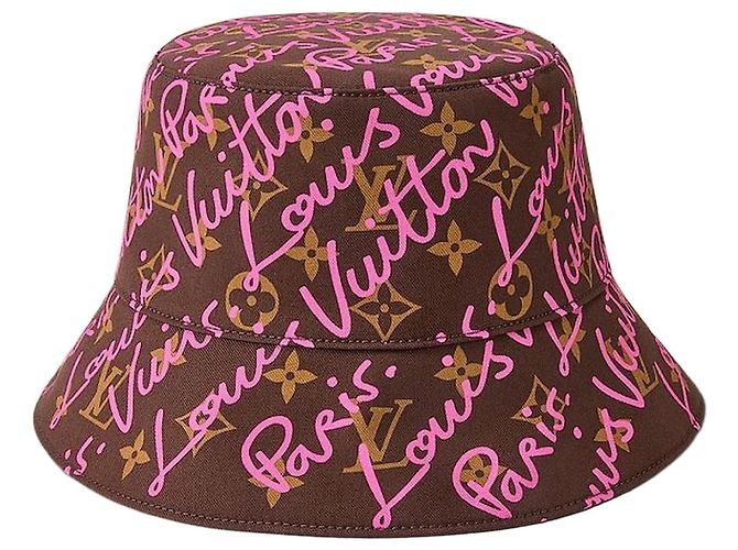 Louis Vuitton Script Bucket Hat Pink Tuch