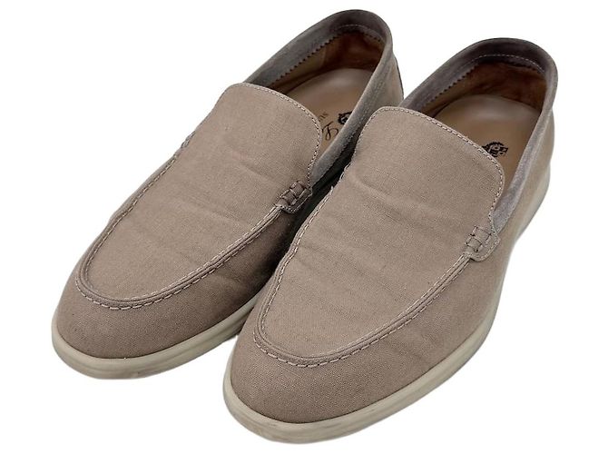 Loro Piana Mocassin Summerwalk en daim Beige Marron