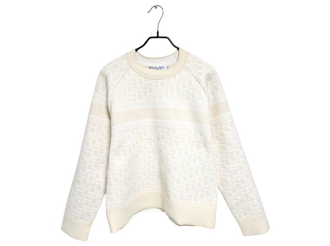 Dior Malha de cashmere Obligue para mulher Branco