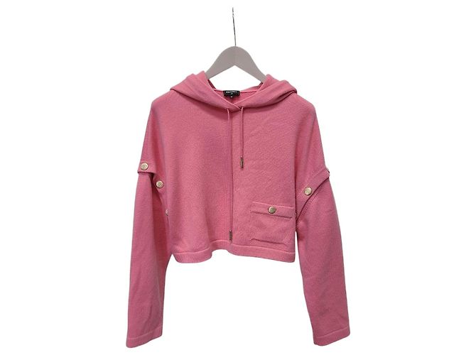 Chanel Sudadera crop de cachemira rosa