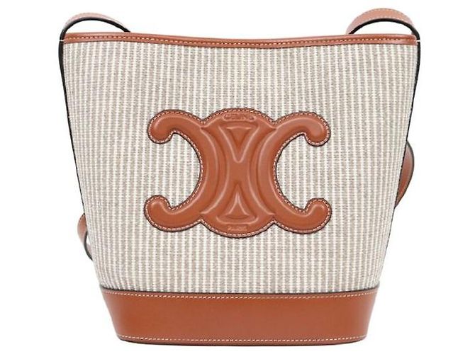 Céline Borsa a secchiello Triomphe Beige Marrone 