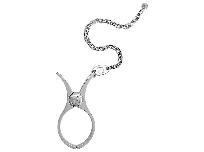 Hermès Globe Holder Key Ring Silvery