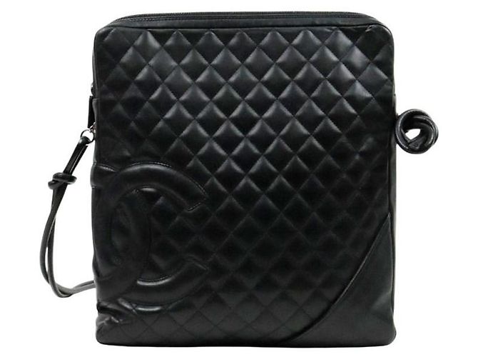 Chanel Borsa a tracolla Cambon in pelle nera Nero