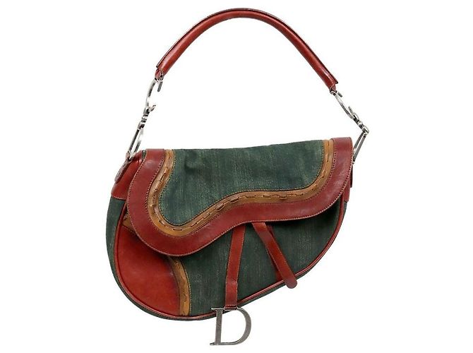 Dior Bolso Saddle de Denim Multicolor