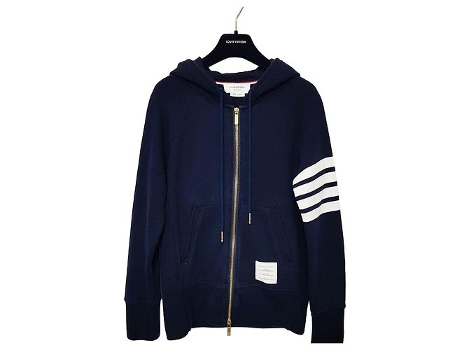 Thom Browne  engineered Diagonal Kapuzenjacke für Damen Navy Größe Blau