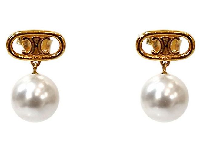 Céline Orecchini Pearl Drop Triope Gold D'oro 