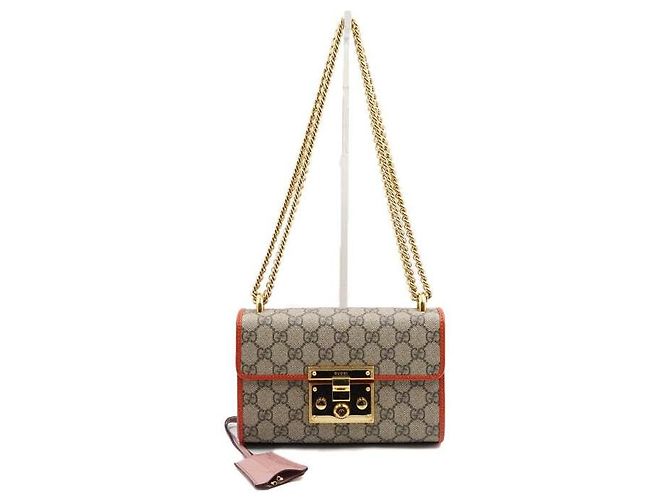 Padlock Gucci Small GG Shoulder Bag com Corrente Dourada e Cadeado Multicor