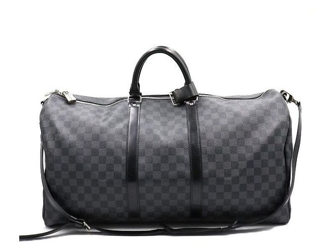 Louis Vuitton Borsa Tote e Borsa a Tracolla Keepall Damier Graphite Marrone