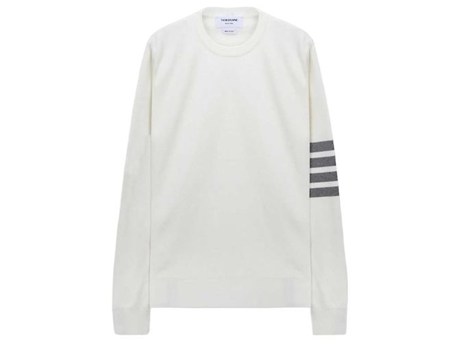 Thom Browne Stripe Milano Stitch Knit Weiß