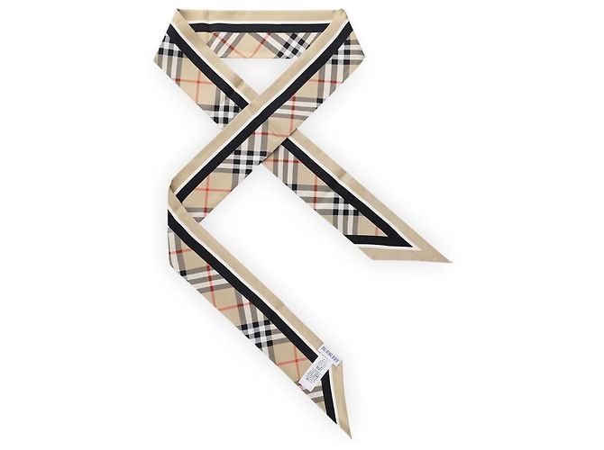 Burberry Sciarpa in seta a quadri da donna (Sand) Marrone