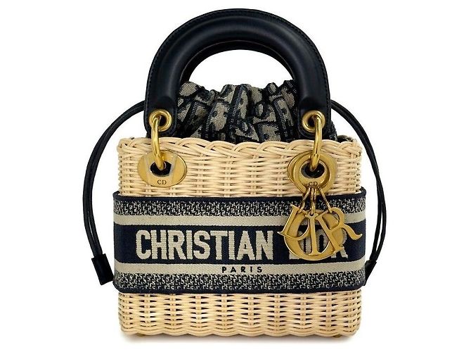 Dior Natural Worker Lady Bag Mini Bleu