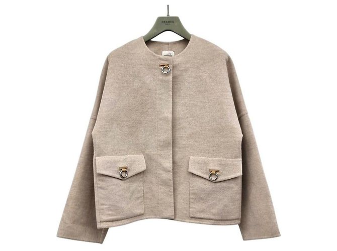 Hermès Double Face Cashmere Jacket Orange