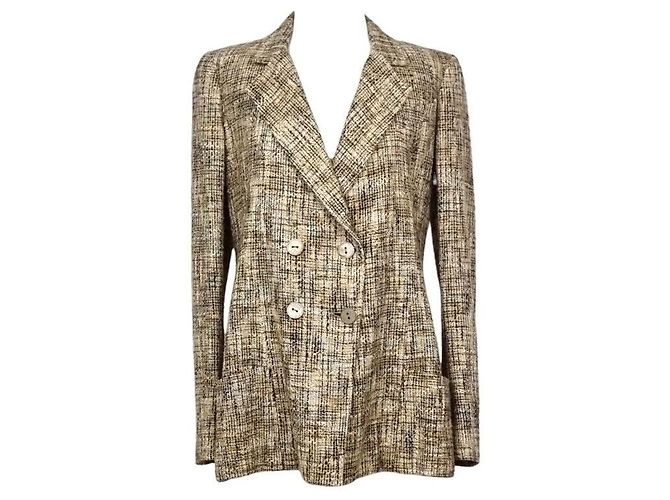 Chanel Tweed-Blazer Jacke Braun