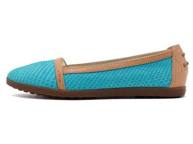 Tod's Blue Python Leather Women's Flats