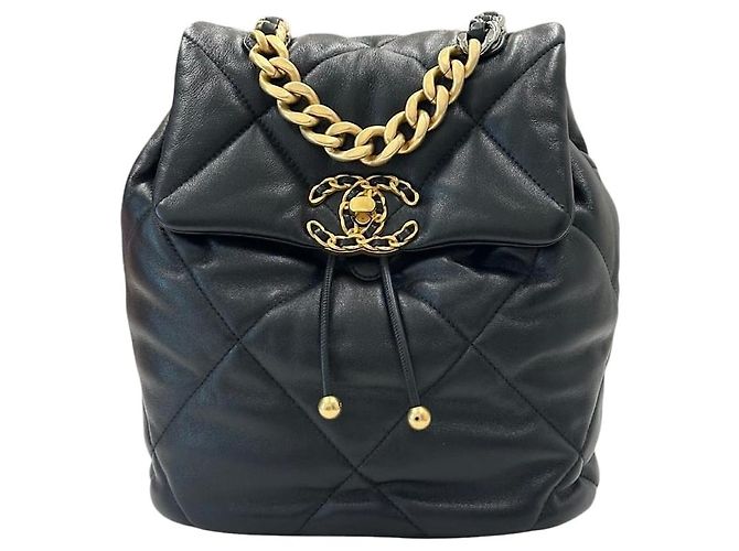 Chanel 19 Chanel Backpack Lambskin Gold Golden