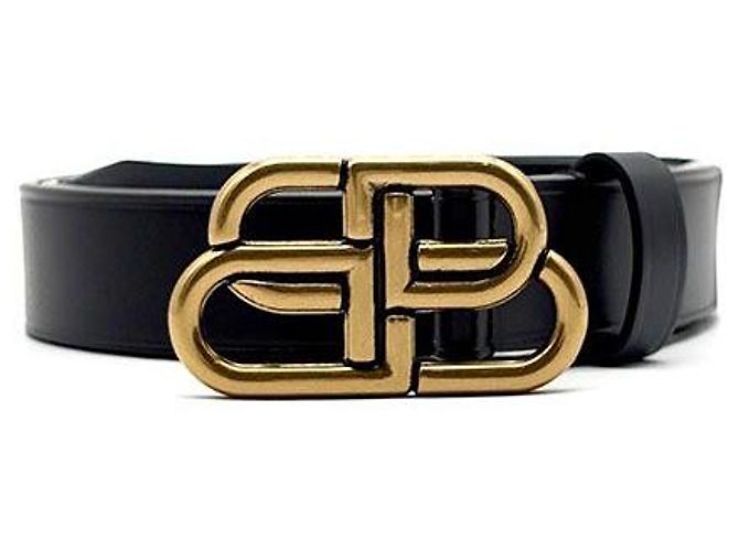 Balenciaga BB Logo Belt Black