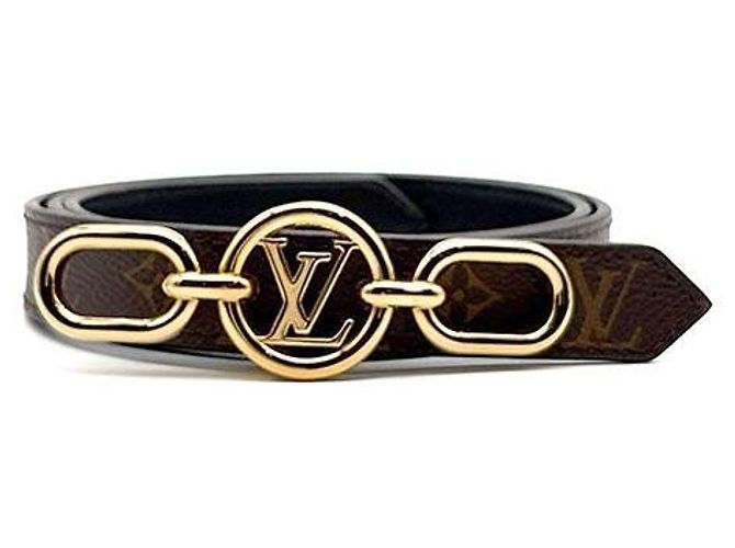 Louis Vuitton Cinturón reversible Monogram LV Circle Prime Castaño