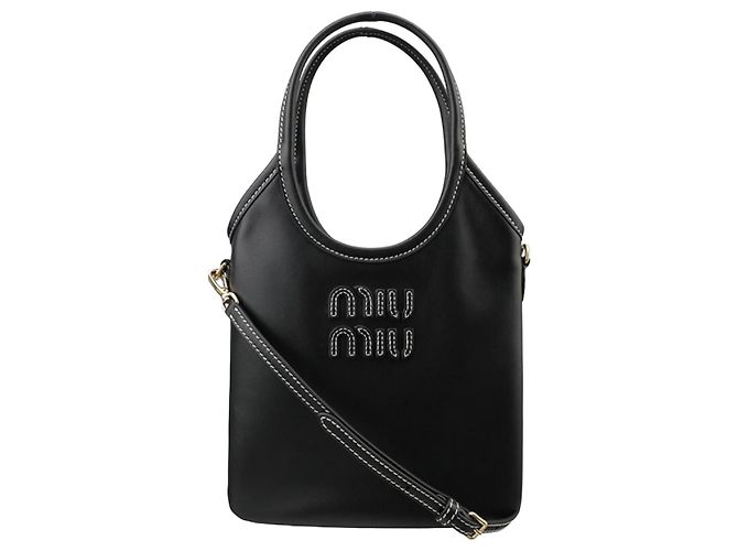 Miu Miu Mini bolso tote de piel negro