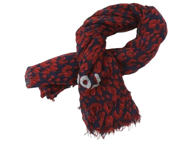 Louis Vuitton Roter Schal mit Leopard-Logo