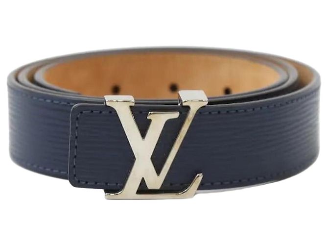 Louis Vuitton Cinto Epi Navy Hardware Prateado Azul