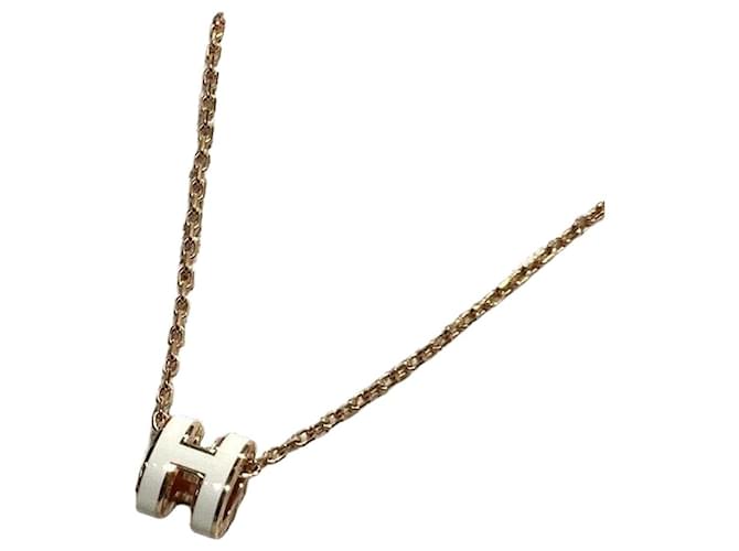 Hermès Pop Mini Halskette Rose Gold Blanc Pink 