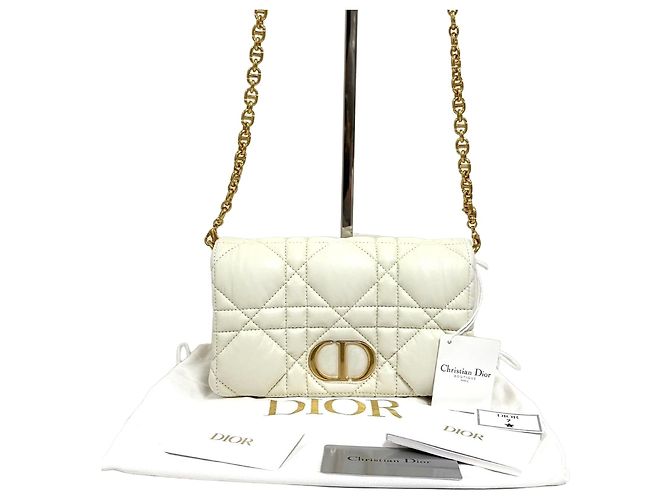 Dior Mini Bolsa Tiracolo Cannage Branco