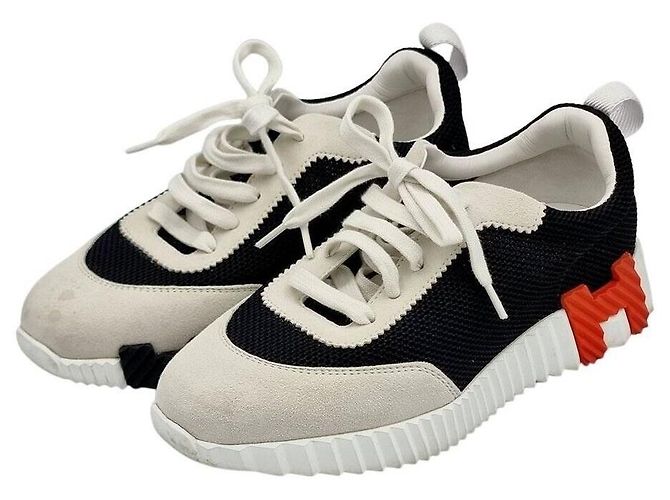 Hermès Bouncing Sneakers Weiß Leder