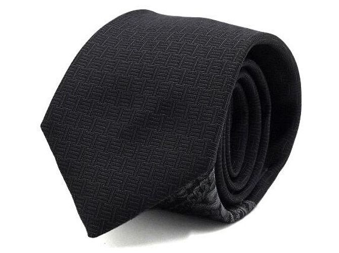 Hermès Black Silk Heavy Metal Tie