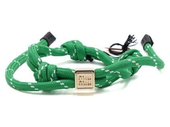 Miu Miu Bracciale Loop Lettering Logo Code da donna Verde 