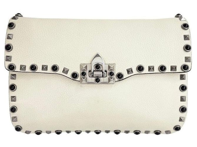 Valentino Bolso bandolera Rockstud Rolling Guitar Strap Ivory Blanco