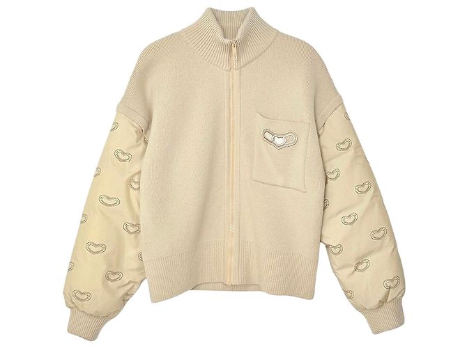 Hermès Kaleidoscope Puffer Jacke Beige Braun