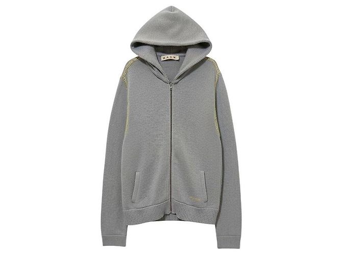 Marni Light Gray Wool Cashmere Knit Men's Jacket Brown