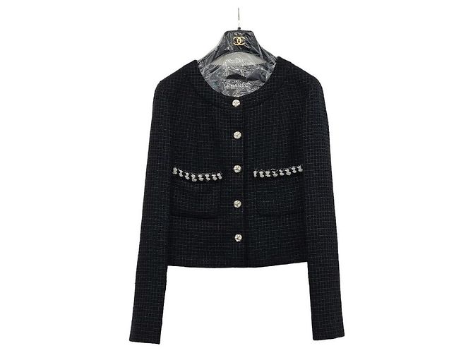 Chanel Iridescent Tweed Jacket Black
