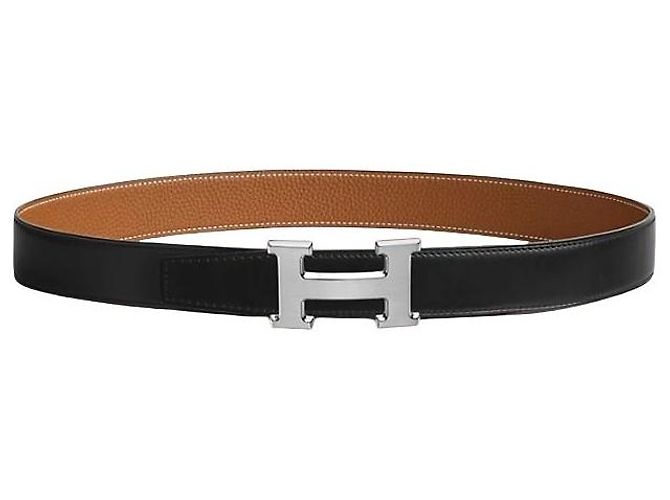 Hermès Reversible Belt with Buckle Black Gold