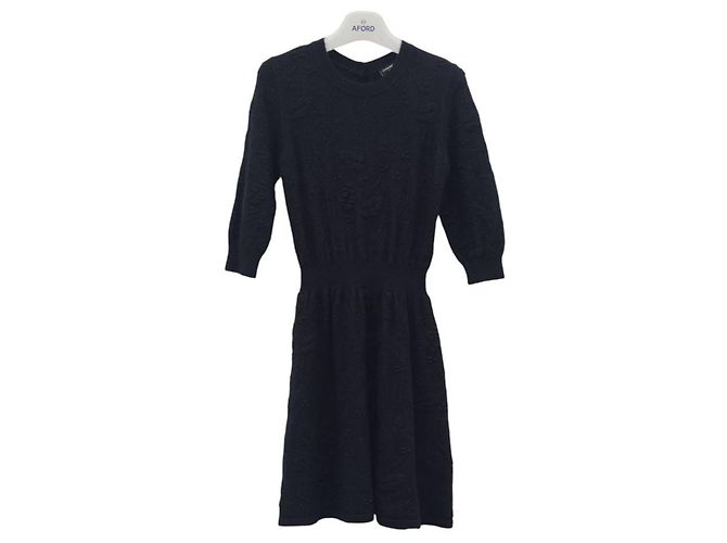 Chanel Kaschmir-Strickkleid Schwarz