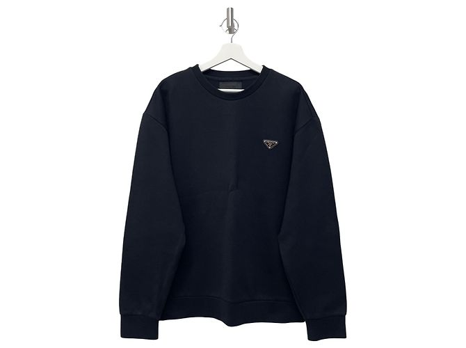Prada Technical Cotton Sweatshirt with Triangle Logo