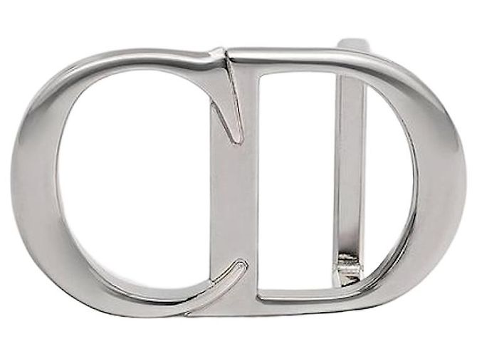 Dior Fivela de cinto CD Icon em latão com acabamento prata antiga