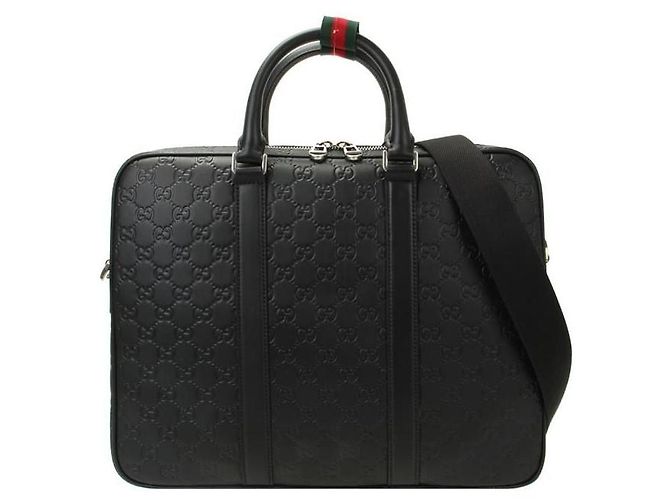 Gucci Leather Document Bag Black