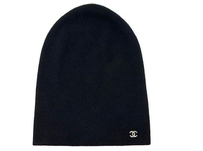 Chanel Gorro de cashmere preto