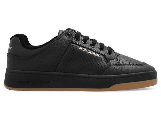 Saint Laurent Grained Leather Low-Top Sneakers