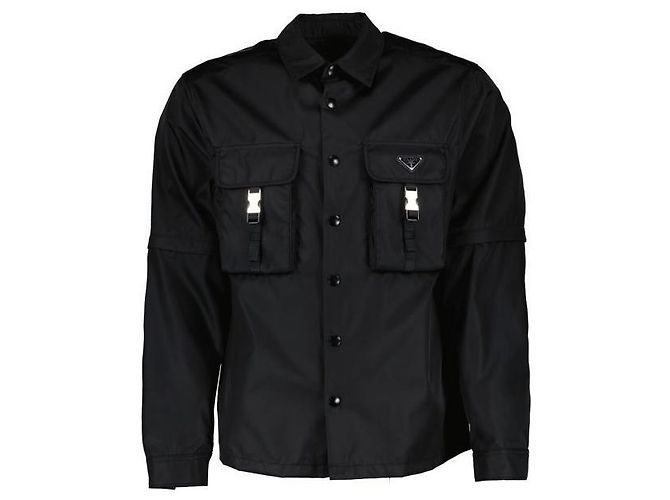 Prada Giacca camicia in nylon Nero