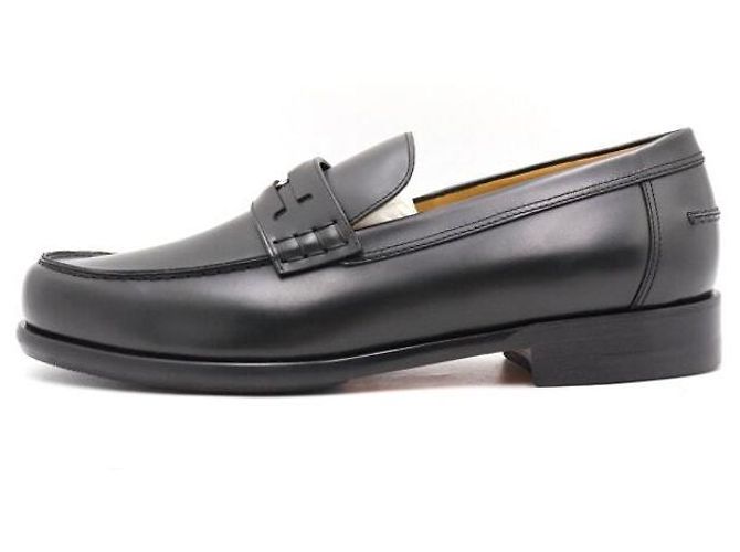 Hermès Mocassini da uomo con decorazione H nero e argento