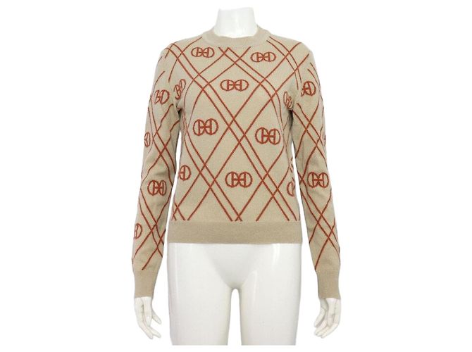 Hermès Beiger Kaschmir-Pullover für Damen aus Strick