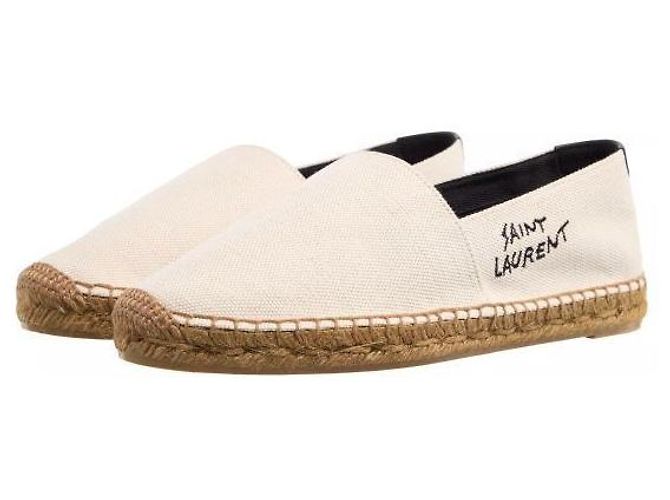 Saint Laurent Espadrillas con logo ricamato Bianco